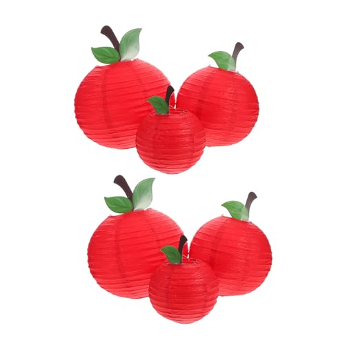 TOPBATHY 6stücke Rote Apfel-papierlaternen Apfelförmige Hängelaternen Partyzubehör Für Schulanfang Obstlaternen-Ornament TOPBATHY 6stücke Rote Apfel-papierlaternen Apfelförmige Hängelaternen Partyzubehör Für Schulanfang Obstlaternen-Ornament von TOPBATHY
