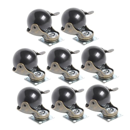 TOPBATHY 8 Stück Teiliges Möbel ball lenkrollen mit Bremse Drehbar Antike Bronze für Sofa Bett Bücherregal Geräuscharm Vibrationsreduzierend Möbelrollen von TOPBATHY