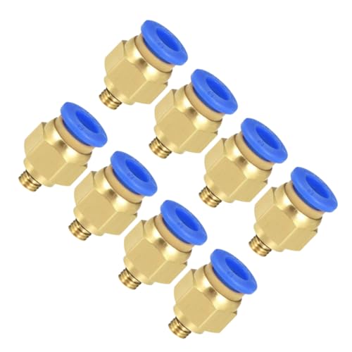TOPBATHY 8 Stück Teiliges Pneumatisches Schnellkupplungs Metallische Luftanschlüsse Gerade Schnellverbinder für PU PE Rohr Hoher Druckwiderstand Einfach zu Montieren von TOPBATHY