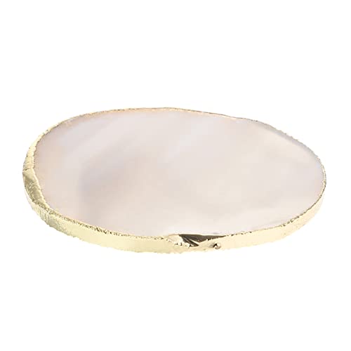 TOPBATHY Edelsteinuntersetzer Natürlichem Hitzebeständige Tischuntersetzer Für Getränke Dekorative Isoliermatte Für Wohn Und Gartentische Mit Goldenen Kanten von TOPBATHY