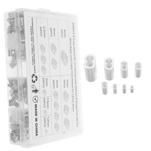 TOPBATHY Aluminiumdrahtseil Chuck Kabelklammern Doppelloch Kabelcrimphülse Kabelseilklemmen Drahtseilklemme Drahtseilflügelklemme Crimpschlaufe Anschlaghülse aus Aluminium-Drahtseil Silber von TOPBATHY