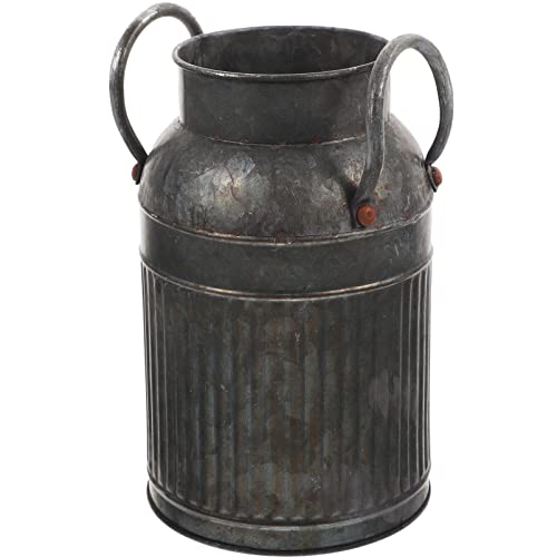 TOPBATHY Antiker Blumenkübel Vase Milchkanne Verzinkte Krüge Für Blumen Herbstmilchkannenvase Primitive Vase Kleiner Blecheimer Trockenblumenvase Antiquität Metall Verzinktes Blech von TOPBATHY