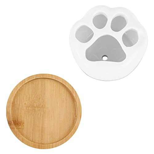 TOPBATHY Blumentopf Pfote Keramik Sukkulenten T? Entw?sserungsfach: Katzenklaue Geformt Kleiner Blumentopf mit Tablett Kindergarten T? für Garten Home Office Desktop von TOPBATHY