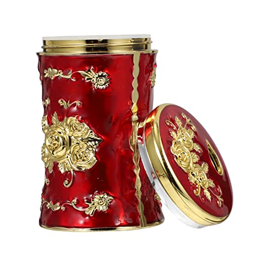 TOPBATHY Container Wattepadspender Halter mit Deckel: Vintage Blumenmuster Dispenser Organizer Stick Box Tupfer Lagerungstank Kunststoffbehälter Mini-Container von TOPBATHY