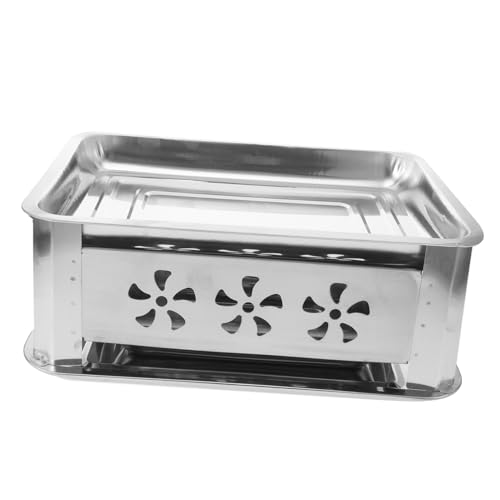 TOPBATHY Edelstahl Buffetwärmer mit Dickem Backofen Fischtablett Rechteckiger Robuster Chafing Dish Halter für Indoor Servieren Abgerundete Ecken Leicht zu Reinigen und Vielseitig für von TOPBATHY