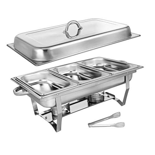 TOPBATHY Edelstahl Chafing Dish Set Buffet Food Warmers Catering Supplies mit Deckeln Robust Einfach zu Reinigen für Restaurant und Party Buffet Präsentation von TOPBATHY
