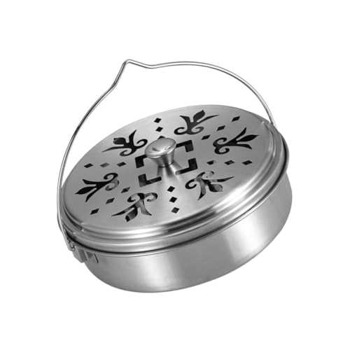 TOPBATHY Edelstahl Mückenspiralenbehälter mit Deckel und Tragegriff Stabiler Kreis räucherschalenhalter für Outdoor Wandern Camping Fein Geschliffen Sicherer Luftdurchlass Praktischer TOPBATHY Edelstahl Mückenspiralenbehälter mit Deckel und Tragegriff Stabiler Kreis räucherschalenhalter für Outdoor Wandern Camping Fein Geschliffen Sicherer Luftdurchlass Praktischer von TOPBATHY