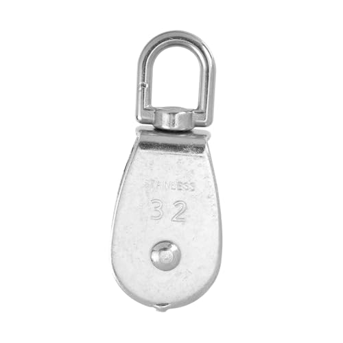TOPBATHY Edelstahl Single Lifting Pulley Drehbar Korrosionsbeständige Umlenkrolle für Stahlseil und Schwerlast Roller für Fitnessgeräte und Hebeanwendungen von TOPBATHY