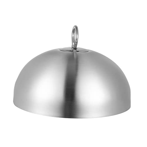 TOPBATHY Edelstahl Steakabdeckung 28cm Anti Öl Spritzer Kochdeckel Teppanyaki Dom Deckel Für Gleichmäßiges Garen Küchenhelfer Für Grill Und Herd von TOPBATHY
