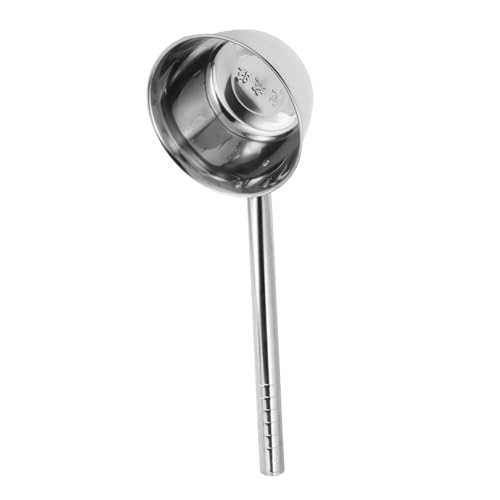 TOPBATHY Edelstahl Suppenkelle mit Dickem Griff Ergonomischer Wasserschöpflöffel für Haushalt Langer Stiel Hitzebeständig und Komfortabel zum Servieren von Suppe und Flüssigkeiten von TOPBATHY