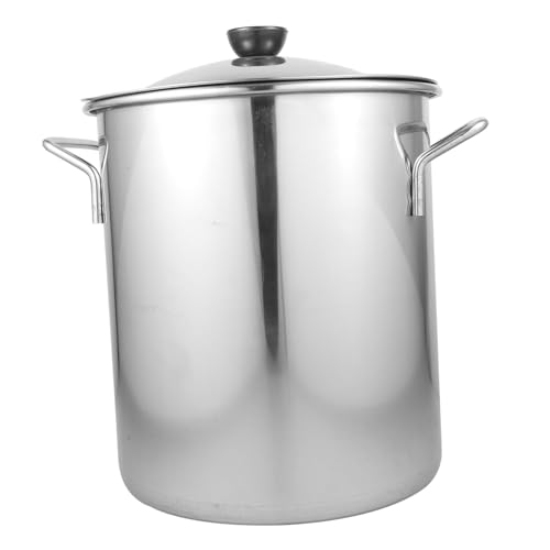 TOPBATHY Edelstahl Suppentopf Mit Deckel 22cm Großer Kochtopf Für Suppen Und Eintöpfe Langlebiger Kochbehälter Edelstahlkonstruktion Für Gasherd Und Andere von TOPBATHY