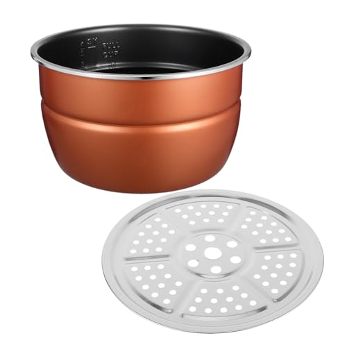 TOPBATHY Ersatz Innenbehälter für Elektrische Reiskocher Aluminiumlegierung Antihaftbeschichtet mit Dampfgarer Rack Praktische Küchenausstattung für Präzises Kochen und Einfache von TOPBATHY