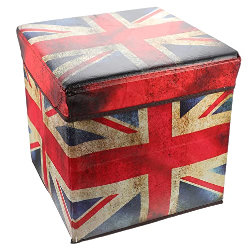 TOPBATHY Fahne Aufbewahrungsbox Aufbewahrungshocker Osmanischer Hocker Fuß Aufbewahrung Von Osmanischen Hockern Osmanischer Bankwürfel Für Wohnzimmer Falten Flagge MDF Kind Spielzeug von TOPBATHY