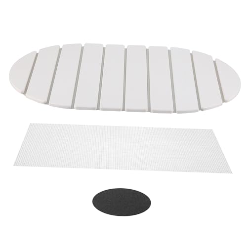 TOPBATHY Faltbare Silikat Diatomit Abtropfmatte Weiß Wassersaugende Küchentrocknungsmatte für Geschirr und Besteck Strapazierfähig Platzsparend Leicht zu Reinigen Modernes Design von TOPBATHY