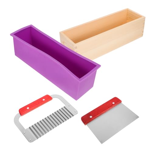 TOPBATHY Flexible Langlebige Seifenform Rechteckige Silikonform mit Holzbox Praktische DIY Gießform für Handgemachte Seifen Teiliges für Kreative Seifenherstellung und Geschenke von TOPBATHY
