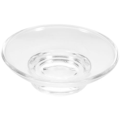 TOPBATHY Glas-Seifenschale, transparent, rund, behälter, Essentials, Seifenschale, Duschaufbewahrung, für Küche und Badezimmer von TOPBATHY