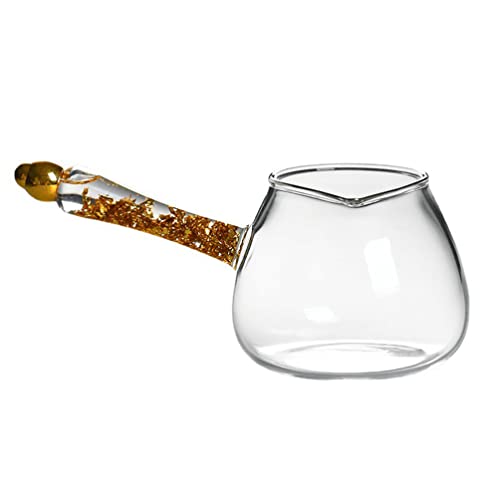 TOPBATHY Glas-Teekanne Milchaufschäumer Milchkännchen Glas Milchkännchen Kleine Kaffee Milch Sahne mit Griff für Tee Kaffee Servieren von TOPBATHY