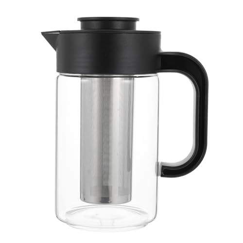 TOPBATHY Glas teekanne mit Edelstahl filter Hitzebeständig Großer Getränkekrug Vielseitiger Kühlbehälter für Zuhause Modernes Design für Tee Saft Wasser und Milch TOPBATHY Glas teekanne mit Edelstahl filter Hitzebeständig Großer Getränkekrug Vielseitiger Kühlbehälter für Zuhause Modernes Design für Tee Saft Wasser und Milch von TOPBATHY