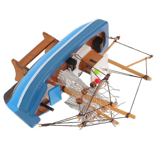 TOPBATHY Handgefertigtes Holz Segelboot Modell mit Mediterranem Flair Dekoratives Miniatur Fischerboot für Küsten Stranddeko Vielseitige Tisch Regalfigurine Nautisches Geschenk für von TOPBATHY