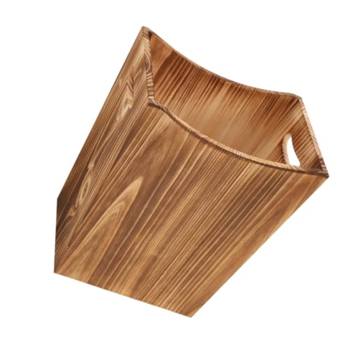 TOPBATHY Holz Mülleimer Rechteckig mit Griffen Rustikales Farmhouse Wäschekorb für Schlafzimmer Büro Küche und Badezimmer aus Robustem Holz Gefertigt von TOPBATHY