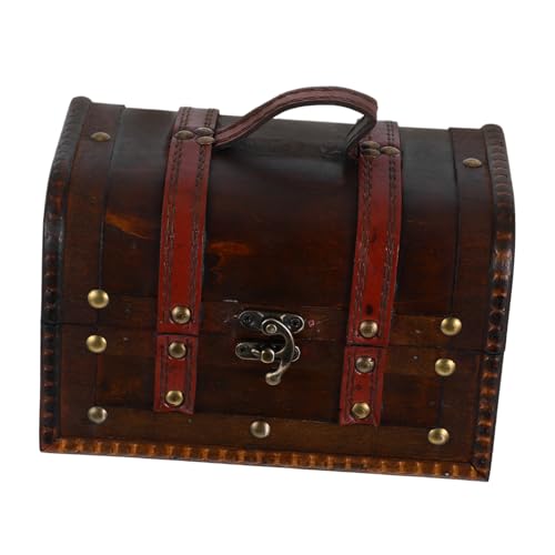 TOPBATHY Holz Schatztruhe Mit Schloss Vintage Aufbewahrungsbox Kleine Piraten-schatzkiste Schmuckbox Andenkenbox Organizer Für Heimdekoration Dunkelbraun TOPBATHY Holz Schatztruhe Mit Schloss Vintage Aufbewahrungsbox Kleine Piraten-schatzkiste Schmuckbox Andenkenbox Organizer Für Heimdekoration Dunkelbraun von TOPBATHY