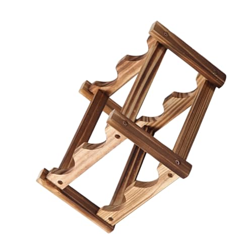 TOPBATHY Holz Weinregal für Flaschen Stabiles Weinflaschen Regal im Europäischen Stil Kompakter Weinständer aus Natürlichem Holz für Küche Bar und Wohnzimmer von TOPBATHY