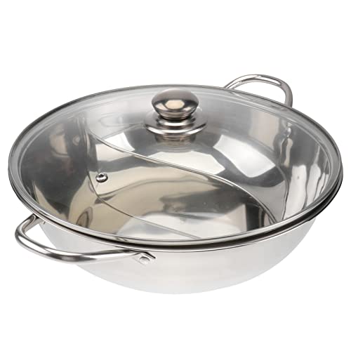 TOPBATHY Induktion Wok Elektrischer Heißer Topf Induktionskochtopf Fonduetopf Shabu Hot Pot Für Zu Hause Edelstahl Isolierter Hot Pot Elektrische Kochtöpfe Reis Kocher Täglicher Gebrauch von TOPBATHY