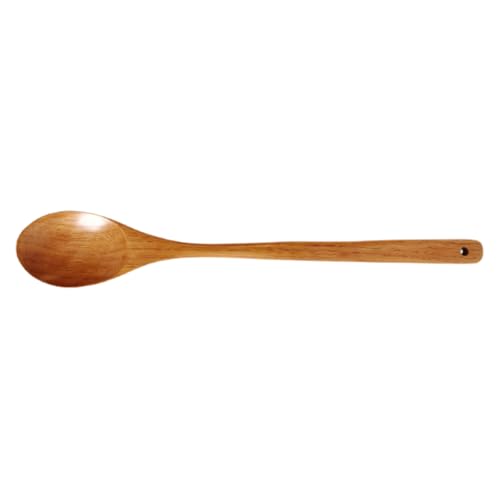 TOPBATHY Japanischer Stil Langer Holzkochlöffel Hochwertiges Küchenutensil für Rühren und Servieren aus Natürlichem Holz Hitzeisolierter Griff für Zubereitung von Speisen von TOPBATHY