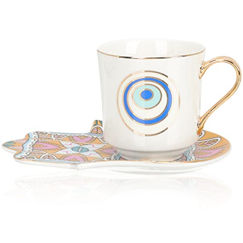 TOPBATHY 1 Satz Auge Kaffeetasse Bier Becher Türkisch Mug Tasse Kaffee-tee-becher Aus Knochenporzellan Schmuck Tablett Kaffeebecher Drachen Zeug Keramik Latte Tasse Büro Konzentrieren von TOPBATHY