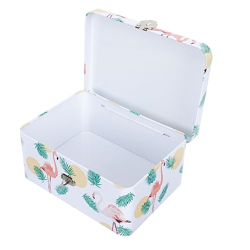 TOPBATHY Kasten Kombinationsschloss Dose Flamingo Aufbewahrungsbox Schmuckschatulle Desktop-aufbewahrungshalter Schmuckkoffer Behälter Mit Schloss Wenig Frisch Schmiedeeisen Tablett Kind von TOPBATHY
