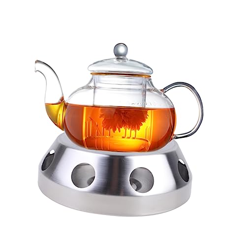 TOPBATHY Kerzenständer Teelicht Teekannenwärmer Teekannenhalter Für Kerzen Teelichtständer Teelicht Teewärmer Kerze Teewärmerkerze Speisenerwärmung Kaffee- Silver von TOPBATHY