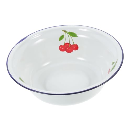 TOPBATHY Küche Emaille Waschbecken Rührschüssel Praktische Chinesische Salat Obstschale Dekorative Türkische Servierschale für Küche Öl Eis Dessert 20cm von TOPBATHY