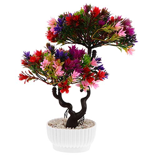 TOPBATHY Künstlicher Bonsai-Baum, künstlicher Gast - Gruß Kiefer Bonsai gefälschte Zimmerpflanzen Desktop Gründekoration für Zuhause Büro bunt von TOPBATHY