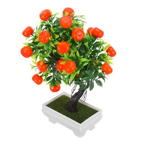 TOPBATHY Künstlicher Obstbaum Orangenbaum-Bonsai Orangenbaumdekor Für Zu Hause Künstliche Feng-Shui-Pflanzen Obstbaum-Bonsai-dekor Künstlicher Orangenbaum Mandarine Plastik Büro Requisiten von TOPBATHY