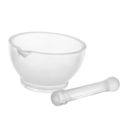 TOPBATHY Laborschleife Science Mörtel aus Glas Glasschleifwerkzeug Pillenmühle Science Lab Mörtel Apotheker Mörtelstößel Mahlbecher und Stößel Mörtelschale Dunkelgrau von TOPBATHY
