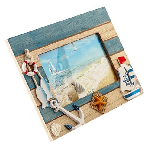TOPBATHY Mediterraner Rustikaler Holz Fotorahmen Dekorativer Tischbilderrahmen Vintage Blau Handgefertigter Fotohalter für Zuhause Büro und Wohnaccessoires TOPBATHY Mediterraner Rustikaler Holz Fotorahmen Dekorativer Tischbilderrahmen Vintage Blau Handgefertigter Fotohalter für Zuhause Büro und Wohnaccessoires von TOPBATHY
