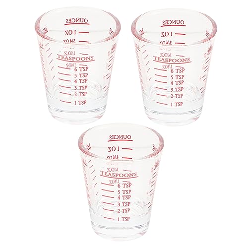 TOPBATHY Messbecher Mit 30 Ml Glas Ineinander Stapelbare Kaffeetassen 3er-set Barmaß Hitzebeständiges Glas Trinkgeschirr Leicht Zu Reinigen von TOPBATHY