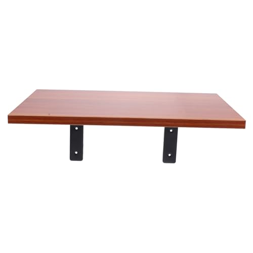 TOPBATHY Metall Regalhalterung Wandmontage Rostfrei Stabil Rechteckwinkel Regalträger mit Holzbrett für Wohnzimmer Küche Büro Vielseitig Belastbar von TOPBATHY