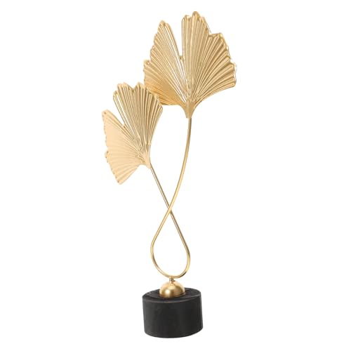 TOPBATHY Moderner Ginkgo Deko Tisch Ornament aus Metall Nordic Stil Filigrane Blattform Kreative Desktop Skulptur für Wohnzimmer Regal und Büro Stilvolle Wohnaccessoires von TOPBATHY