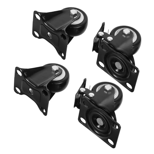 TOPBATHY Möbel Transportrollen Schwerlast Lenkrollen und Feststellrollen Lb Tragkraft Schwarze Möbelrollen mit Bremse Einfach zu Montieren für Möbel Werkbänke und Trolleys von TOPBATHY