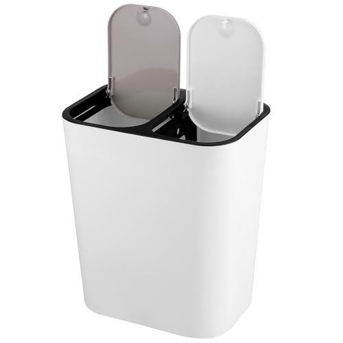 TOPBATHY Mülleimer Fach Mülltonne Müllcontainer für das Kinderzimmer kleiner Plastikbehälter Abfalleimer doppelte Mülltonne Gitter Kunststoff-Box Kombination von TOPBATHY