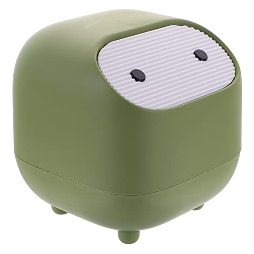 TOPBATHY Mülleimer schieben Desktop-Mülleimer Mini Schreibtischmüll kann Behälter Mülleimer fürs Schlafzimmer kleiner Mülleimer mit Deckel Mülleimer fürs Büro Kleiner Müll kann pp Grün von TOPBATHY