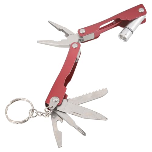 TOPBATHY Multifunktionale Edelstahlzange mit Taschenlampe Outdoor Mini Werkzeug für Camping Notfälle und Vielseitige Anwendungen und Tragbar für Unterwegs von TOPBATHY
