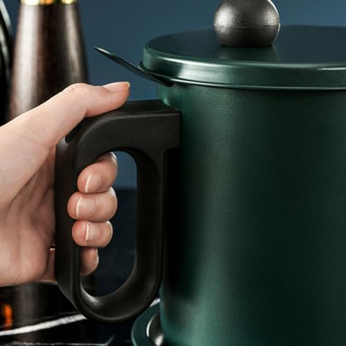 TOPBATHY Öltopf Aus Mit Deckel Auslaufsichere Ölvorratsdose Behälter Für Küchenbedarf Passend Für Ölflasche Und Ölkanne Grün von TOPBATHY