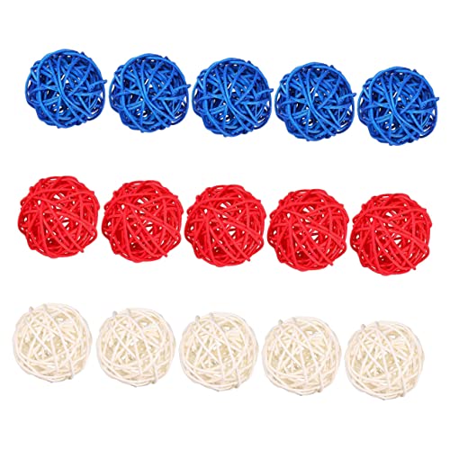 TOPBATHY Rattan Gewebt Rattan Party Dekorationen 15pcs 6cm Unabhängigkeit Tag Layout Requisiten Gewebt Decor Set von TOPBATHY