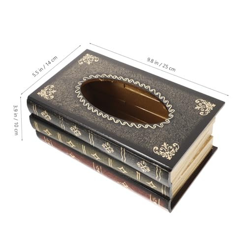 TOPBATHY Retro Taschentuchbox Buch Design Holz Tissue Holder Napkin Box für Wohnzimmer Schlafzimmer Badezimmer Praktische Serviettenbox mit Klappbarem Deckel Platzsparender Tissue TOPBATHY Retro Taschentuchbox Buch Design Holz Tissue Holder Napkin Box für Wohnzimmer Schlafzimmer Badezimmer Praktische Serviettenbox mit Klappbarem Deckel Platzsparender Tissue von TOPBATHY