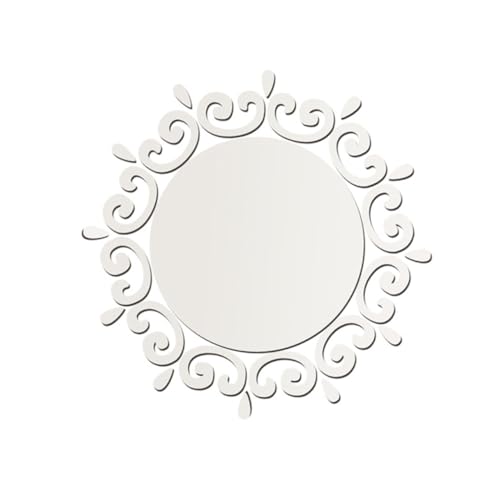 TOPBATHY Runder Selbstklebender Wandspiegel Aufkleber Silber DIY Spiegel Dekoration für Bad Wohnzimmer Schlafzimmer Flur Dressing Einfache Anbringung Glatten Flächen von TOPBATHY