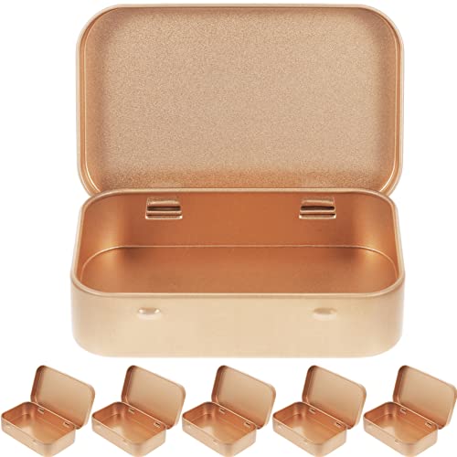 TOPBATHY Lebensmittelbehälter Lippenbalsam 6pcs kleine Blechschachtel leer rechteckige Blechplattenbox Blechbehälter Zinnbox mit Deckel Mini-Container Aufbewahrungsbox Für Schmuck von TOPBATHY