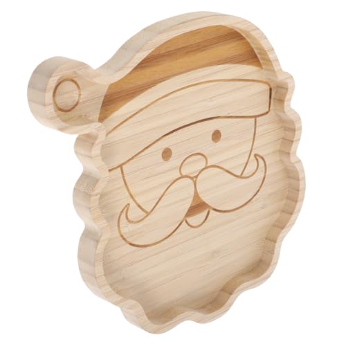 TOPBATHY Snack-Tablett aus Holz Weihnachts-Snack-Tablett Teetablett aus Holz wiederverwendbarer Dessertteller Serviertabletts für Partys Snackplatte Obstschale Khaki von TOPBATHY