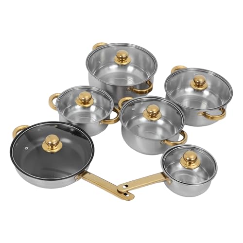 TOPBATHY Teiliges Edelstahl Kochgeschirr set mit Antihaft Beschichteter Bratpfanne und Milchtopf Induktionsgeeignet Gleichmäßige Wärmeverteilung Langlebig Modernes Design für Täglichen TOPBATHY Teiliges Edelstahl Kochgeschirr set mit Antihaft Beschichteter Bratpfanne und Milchtopf Induktionsgeeignet Gleichmäßige Wärmeverteilung Langlebig Modernes Design für Täglichen von TOPBATHY
